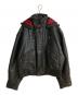 VERSACE Sport（ヴェルサーチ スポーツ）の古着「フェイクレザーフーデッドジャケット」｜ブラック