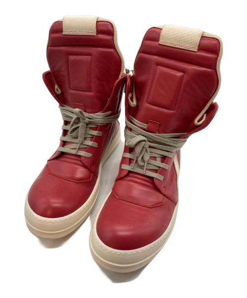 RICK OWENS（リックオウエンス）RICK OWENS (リックオウエンス) ジオバスケット/geobasket RED×MILK(レッド×アイボリー) サイズ:41の古着・服飾アイテム