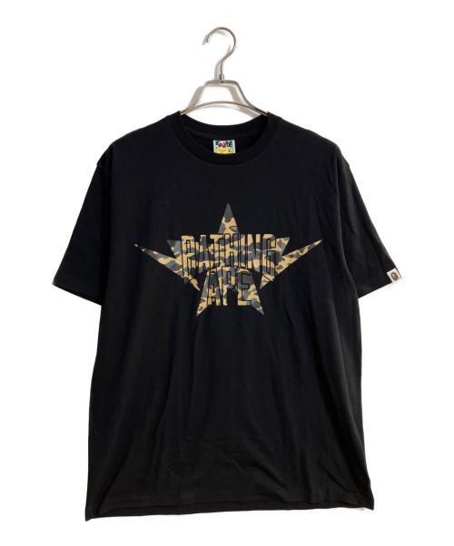 A BATHING APE（アベイシングエイプ）A BATHING APE (アベイシングエイプ) プリントTシャツ ブラック サイズ:XLの古着・服飾アイテム