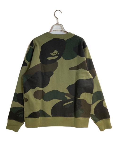 A BATHING APE（ア ベイシング エイプ）A BATHING APE (ア ベイシング エイプ) 1ST CAMO CREWNECK SWEATSHIRT オリーブ サイズ:Ｌの古着・服飾アイテム