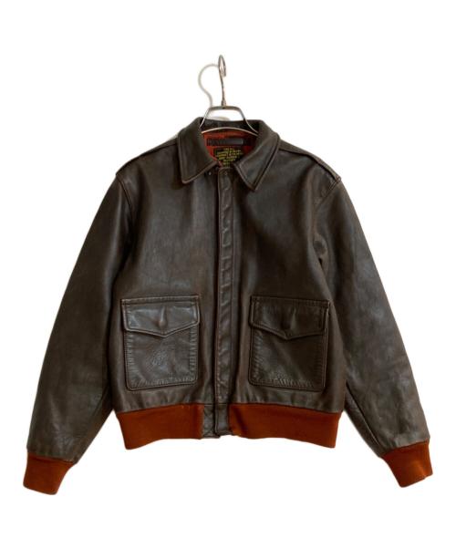 Aero LEATHER（エアロレザー）Aero LEATHER (エアロレザー) A-2フライト オールドレザージャケット ブラウン×レッド サイズ:３8の古着・服飾アイテム