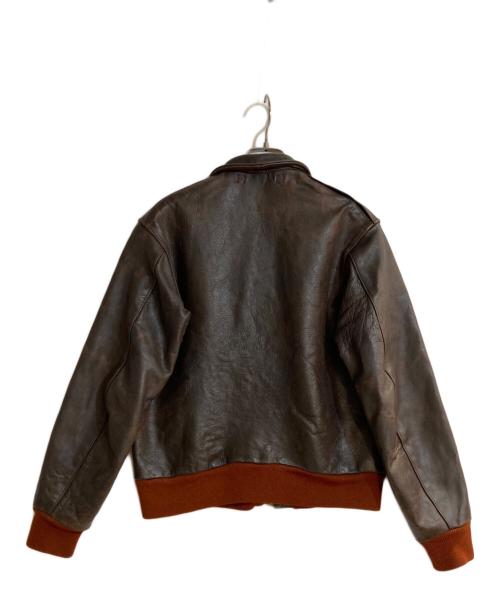 Aero LEATHER（エアロレザー）Aero LEATHER (エアロレザー) A-2フライト オールドレザージャケット ブラウン×レッド サイズ:３8の古着・服飾アイテム