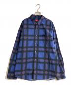 SUPREMEシュプリーム）の古着「Spray Tartan Shirt/スプレータータンシャツ」｜ネイビー