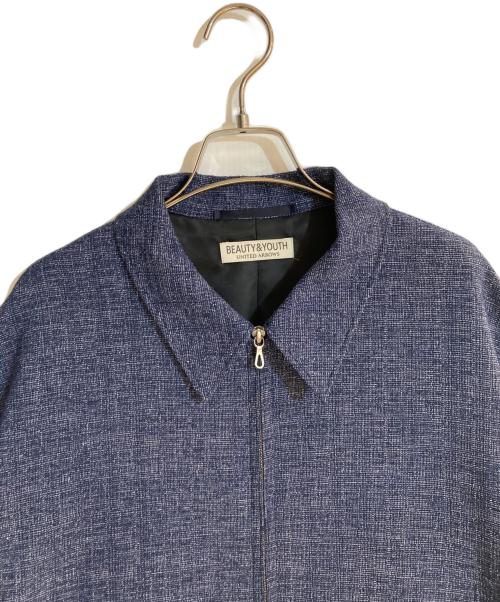 BEAUTY&YOUTH（ビューティーアンドユース）BEAUTY&YOUTH (ビューティーアンドユース) ツイードショートブルゾン ブルー サイズ:XLの古着・服飾アイテム