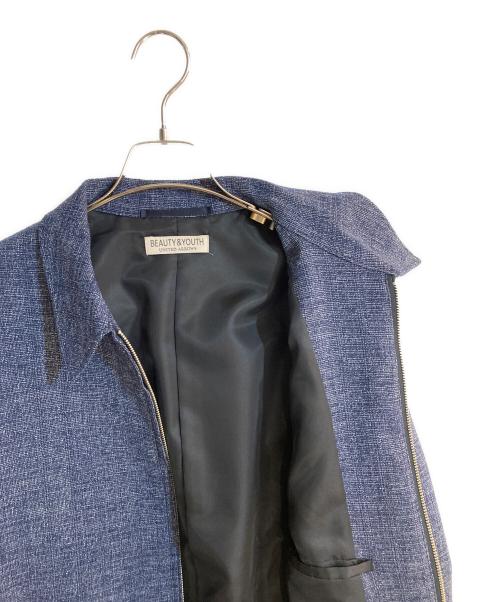 BEAUTY&YOUTH（ビューティーアンドユース）BEAUTY&YOUTH (ビューティーアンドユース) ツイードショートブルゾン ブルー サイズ:XLの古着・服飾アイテム