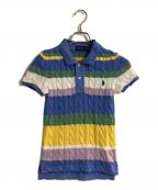 POLO RALPH LAURENポロ・ラルフローレン）の古着「ケーブルニットポロシャツ」｜スカイブルー