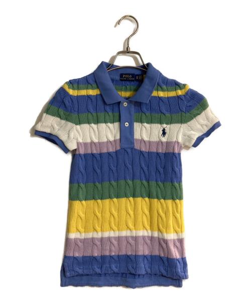 POLO RALPH LAUREN（ポロ・ラルフローレン）POLO RALPH LAUREN (ポロ・ラルフローレン) ケーブルニットポロシャツ スカイブルー サイズ:XSの古着・服飾アイテム