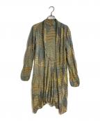 JURGEN LEHLヨーガンレール）の古着「パッチワーク コットンシルクロングカーディガン」｜グリーン