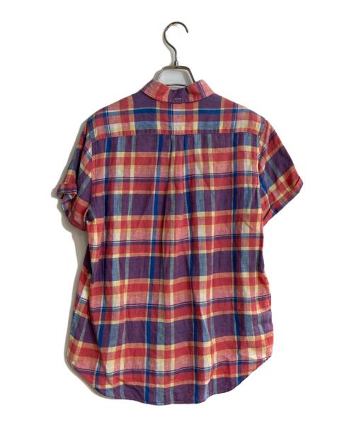 POLO RALPH LAUREN（ポロ・ラルフローレン）POLO RALPH LAUREN (ポロ・ラルフローレン) リネンマドラスチェック半袖シャツ ピンク サイズ:Mの古着・服飾アイテム