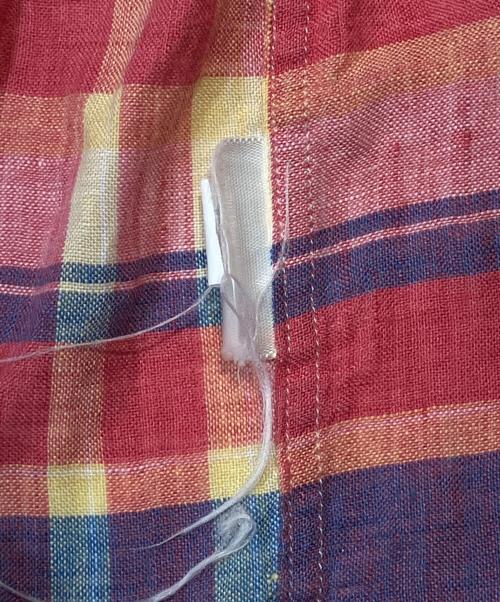 POLO RALPH LAUREN（ポロ・ラルフローレン）POLO RALPH LAUREN (ポロ・ラルフローレン) リネンマドラスチェック半袖シャツ ピンク サイズ:Mの古着・服飾アイテム