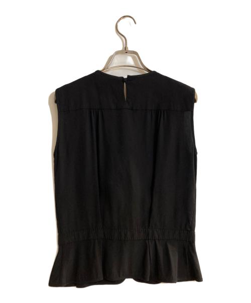 LOUIS VUITTON（ルイ ヴィトン）LOUIS VUITTON (ルイ ヴィトン) シルクラッフルノースリーブブラウス ブラック サイズ:Mの古着・服飾アイテム