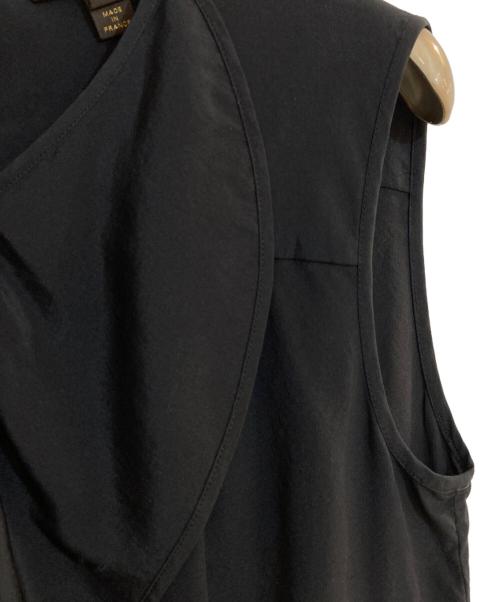 LOUIS VUITTON（ルイ ヴィトン）LOUIS VUITTON (ルイ ヴィトン) シルクラッフルノースリーブブラウス ブラック サイズ:Mの古着・服飾アイテム