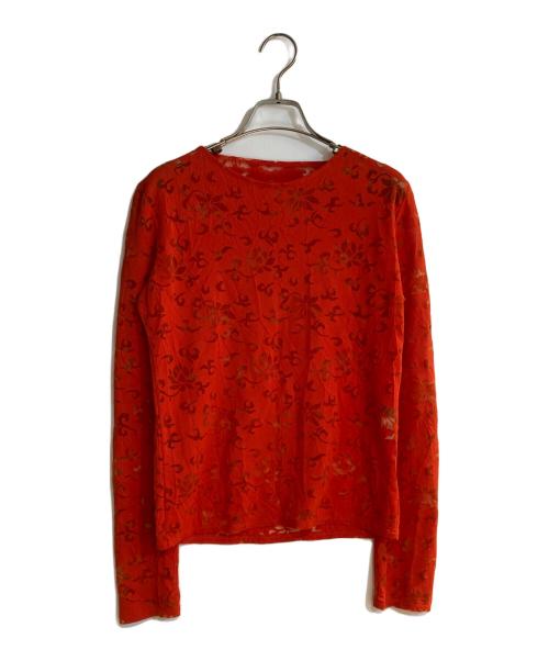 YOHJI YAMAMOTO（ヨウジヤマモト）YOHJI YAMAMOTO (ヨウジヤマモト) アーカイブメッシュカットソー オレンジ サイズ:Sの古着・服飾アイテム