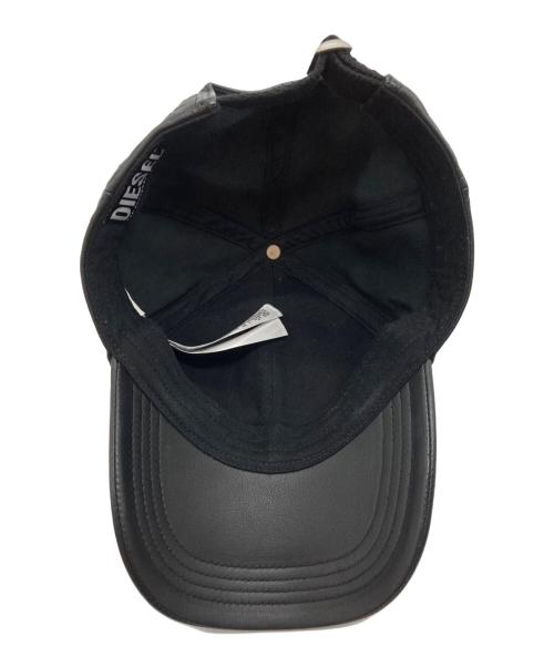 DIESEL（ディーゼル）DIESEL (ディーゼル) レザーベースボールキャップ ブラウンの古着・服飾アイテム