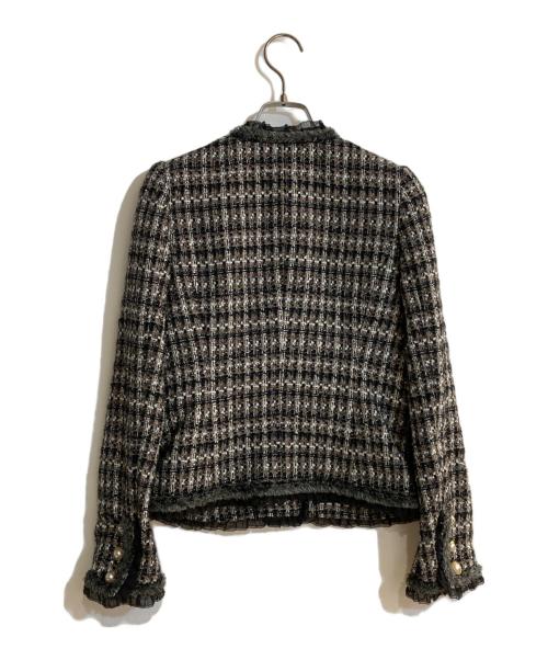 PINK HOUSE（ピンクハウス）PINK HOUSE (ピンクハウス) パールボタンツイードジャケット ブラック サイズ:Mの古着・服飾アイテム