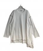 s'yteサイト）の古着「アシンメトリーロングスリーブカットソー」｜ホワイト