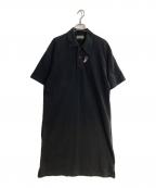 Yohji Yamamoto pour hommeヨウジヤマモト プールオム）の古着「ロングスリーブポロシャツワンピース」｜ブラック
