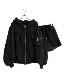 darich（ダーリッチ）の古着「ツイードカーゴセットアップ」｜ブラック