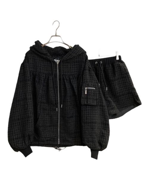 darich（ダーリッチ）Darich (ダーリッチ) ツイードカーゴセットアップ ブラック サイズ:FREEの古着・服飾アイテム