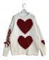 Darich（ダーリッチ）の古着「ハートロゴローゲージニットチュニック」｜ホワイト×レッド
