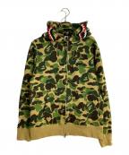 A BATHING APEア ベイシング エイプ）の古着「ABC Camo Shark Full Zip Hoodie/カモ シャーク フルジップ フーディー」｜グリーン
