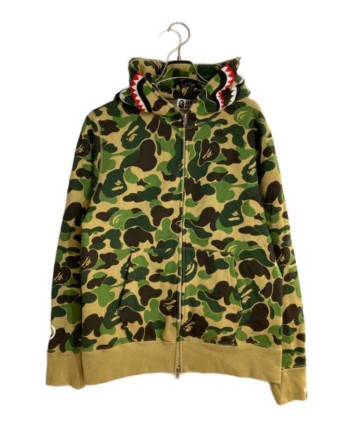 A BATHING APE（ア ベイシング エイプ）A BATHING APE (ア ベイシング エイプ) ABC Camo Shark Full Zip Hoodie/カモ シャーク フルジップ フーディー グリーン サイズ:Mの古着・服飾アイテム