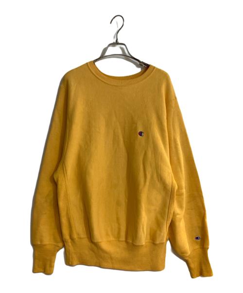 Champion（チャンピオン）Champion (チャンピオン) オールドロゴ刺繍リバースウィーブスウェット イエロー サイズ:Mの古着・服飾アイテム