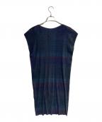 M.&KYOKOエムアンドキョウコ）の古着「グラデーションニットプリーツワンピース」｜ブルー