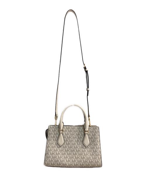 MICHAEL KORS（マイケル・コース）MICHAEL KORS (マイケル・コース) SHEILA センタージップ サッチェル スモール 2WAYショルダーバッグ アイボリーの古着・服飾アイテム