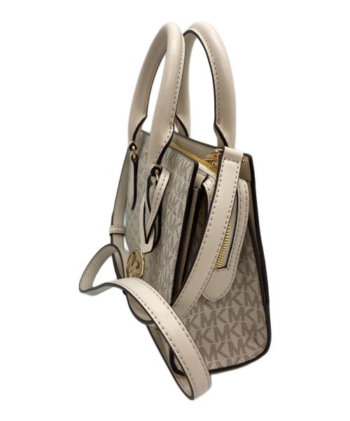 MICHAEL KORS（マイケル・コース）MICHAEL KORS (マイケル・コース) SHEILA センタージップ サッチェル スモール 2WAYショルダーバッグ アイボリーの古着・服飾アイテム