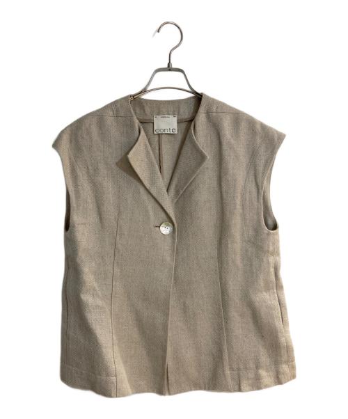 Conte（コンテ）Conte (コンテ) ツイード ノースリーブベスト ベージュ サイズ:不明の古着・服飾アイテム