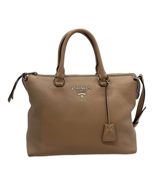 PRADA（プラダ）PRADA (プラダ) 2WAYレザーショルダーバッグ ブラウンの古着・服飾アイテム