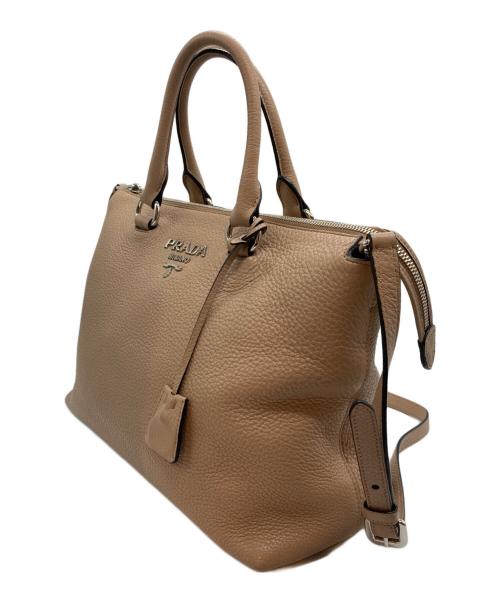 PRADA（プラダ）PRADA (プラダ) 2WAYレザーショルダーバッグ ブラウンの古着・服飾アイテム