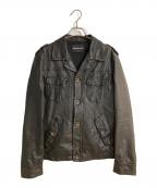 EMPORIO ARMANIエンポリオ アルマーニ）の古着「ステッチレザージャケット」｜ブラック