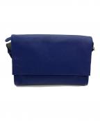 ear PAPILLONNERイアパピヨネ）の古着「本革470gワイドテープショルダーバッグ」｜ブルー