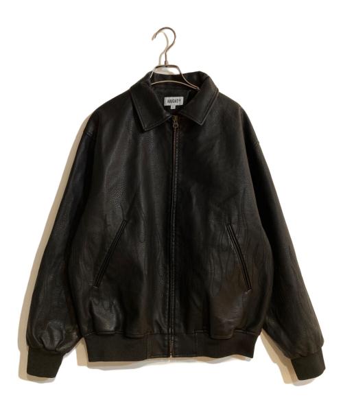 HAIGHT（ヘイト）HAIGHT (ヘイト) PU LEATHER JACKET フレイムパターンPUレザージャケット ブラック サイズ:Ｌの古着・服飾アイテム