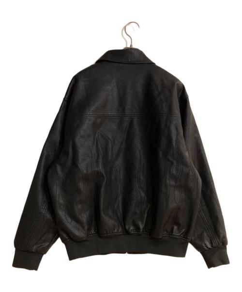 HAIGHT（ヘイト）HAIGHT (ヘイト) PU LEATHER JACKET フレイムパターンPUレザージャケット ブラック サイズ:Ｌの古着・服飾アイテム