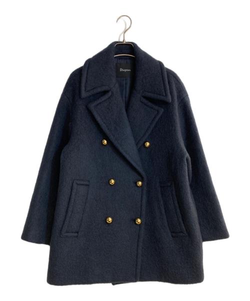Diagram GRACE CONTINENTAL（ダイアグラム グレースコンチネンタル）Diagram GRACE CONTINENTAL (ダイアグラム グレースコンチネンタル) モヘヤシャギーPコート ネイビー サイズ:36の古着・服飾アイテム