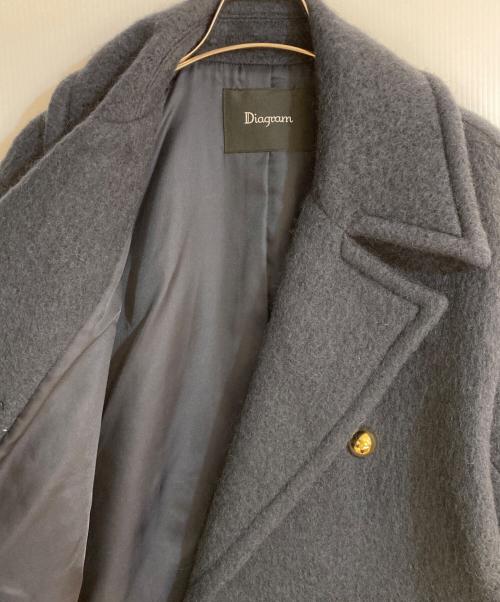 Diagram GRACE CONTINENTAL（ダイアグラム グレースコンチネンタル）Diagram GRACE CONTINENTAL (ダイアグラム グレースコンチネンタル) モヘヤシャギーPコート ネイビー サイズ:36の古着・服飾アイテム
