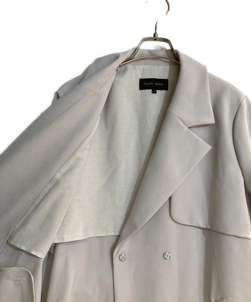 TRANS WORK（トランスワーク）TRANS WORK (トランスワーク) 【ウォッシャブル】エアロカルゼトレンチコート ブラウン サイズ:Mの古着・服飾アイテム