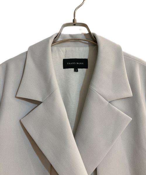 TRANS WORK（トランスワーク）TRANS WORK (トランスワーク) 【ウォッシャブル】エアロカルゼトレンチコート ブラウン サイズ:Mの古着・服飾アイテム