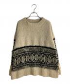 BEARDSLEYビアズリー）の古着「ビッグフェアアイル柄プルオーバー」｜アイボリー