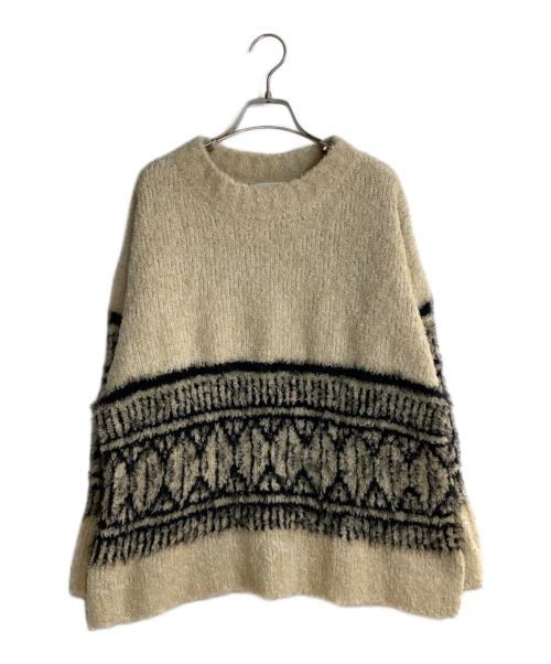 BEARDSLEY（ビアズリー）BEARDSLEY (ビアズリー) ビッグフェアアイル柄プルオーバー アイボリー サイズ:FREEの古着・服飾アイテム