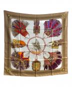 HERMESエルメス）の古着「カレ90 CUIRS DU DESERT 砂漠の革飾り」｜ブラウン