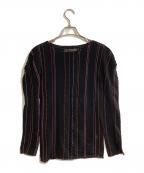 M.&KYOKOエムアンドキョウコ）の古着「パワショルレースステッチニット」｜ブラック