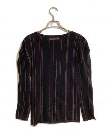 M.&KYOKO（エムアンドキョウコ）の古着「パワショルレースステッチニット」｜ブラック