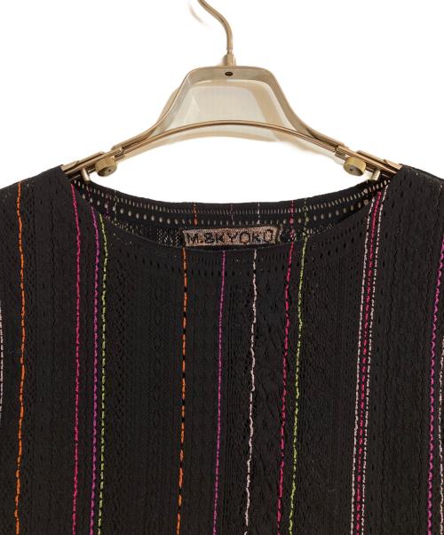 M.&KYOKO（エムアンドキョウコ）M.&KYOKO (エムアンドキョウコ) パワショルレースステッチニット ブラック サイズ:FREEの古着・服飾アイテム
