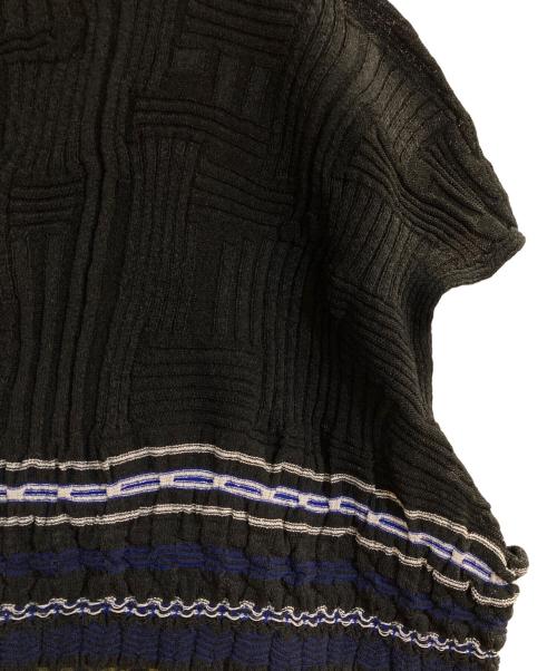 M.&KYOKO（エムアンドキョウコ）M.&KYOKO (エムアンドキョウコ) コラージュフレンチスリーブニット ブラック サイズ:FREEの古着・服飾アイテム