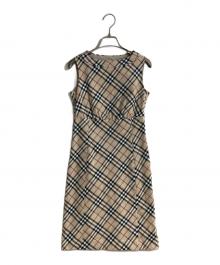 BURBERRY BLUE LABEL（バーバリー ブルー レーベル）の古着「ノヴァチェックタイトワンピース」｜ベージュ