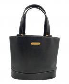 BURBERRYバーバリー）の古着「ノバチェックライニングレザートートバッグ」｜ブラック